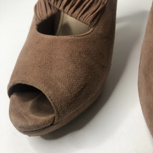 Prada Dark Tan Suede Elastic Ruched Strappy Heels - Picture 12 of 16